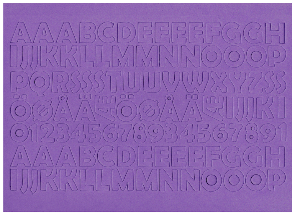 Buchstaben & Zahlen aus Moosgummi, H: 20 mm, 2 Bl. uni