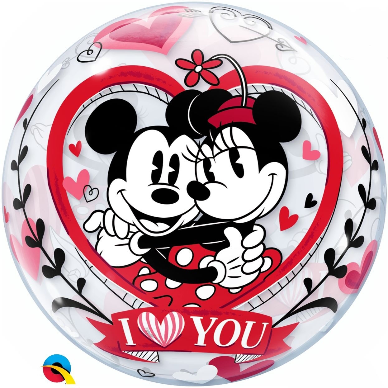 Folienballon Bubble - I love You Minni & Mickey Mouse - 56cm