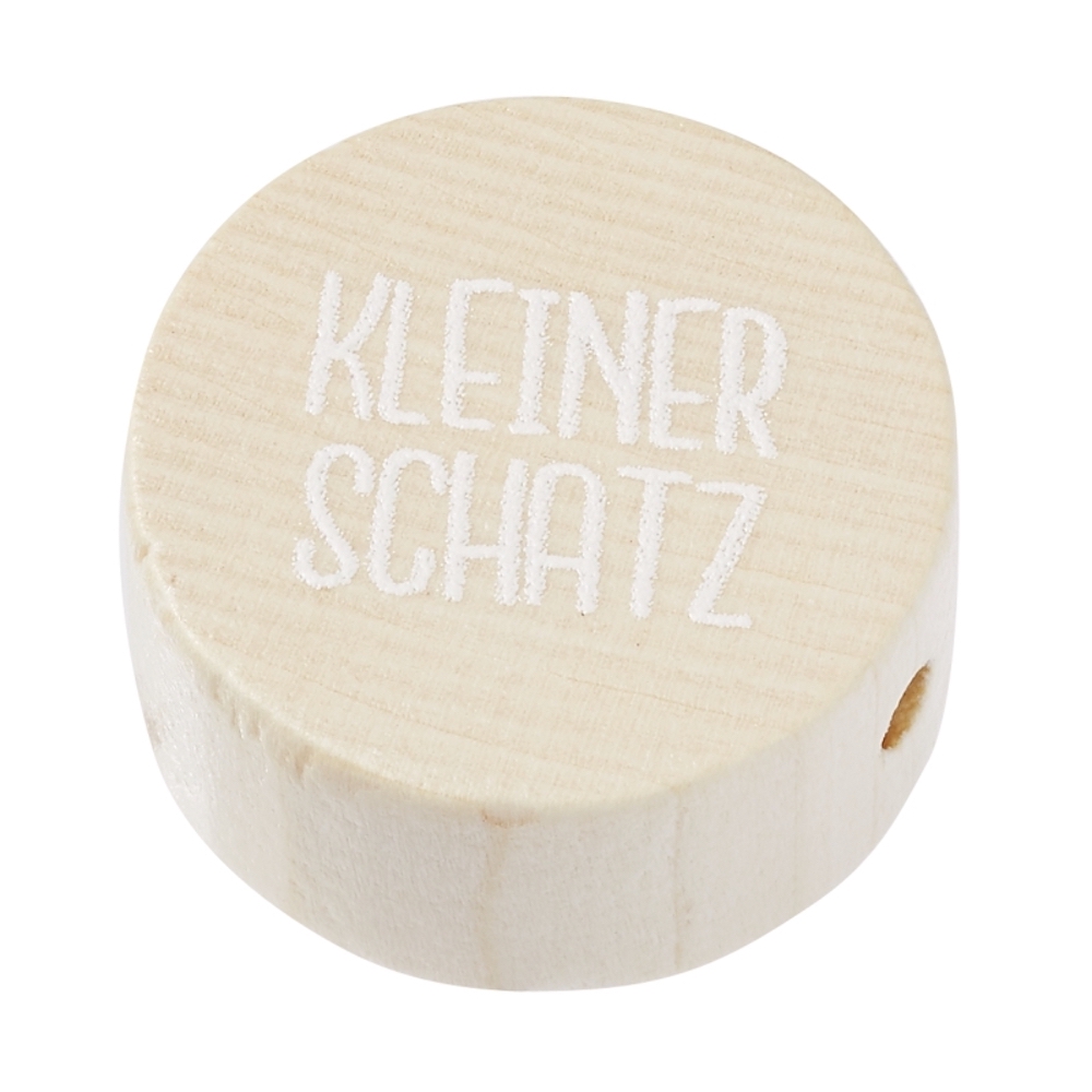 Schnulli-Scheibe Kleiner Schatz, 20x10mm, natur  2 Stck. 