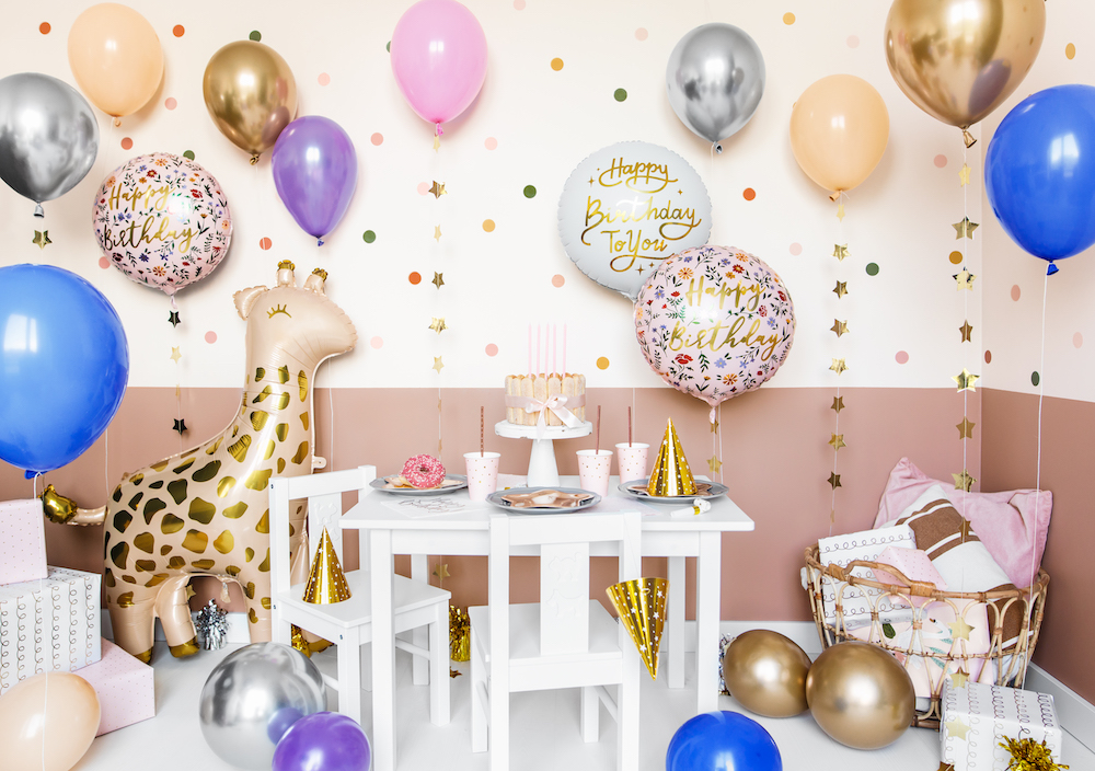 Ballon - Happy Birthday To You, 45cm, weiß/gold, 1 Stück