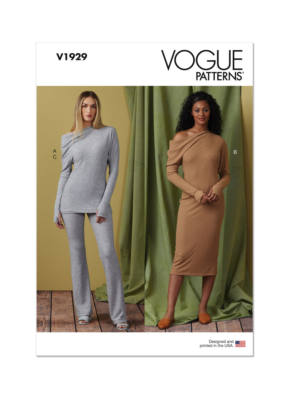 Vogue® Patterns Papierschnittmuster Damen Stricktop, Kleid & Hose V1929
