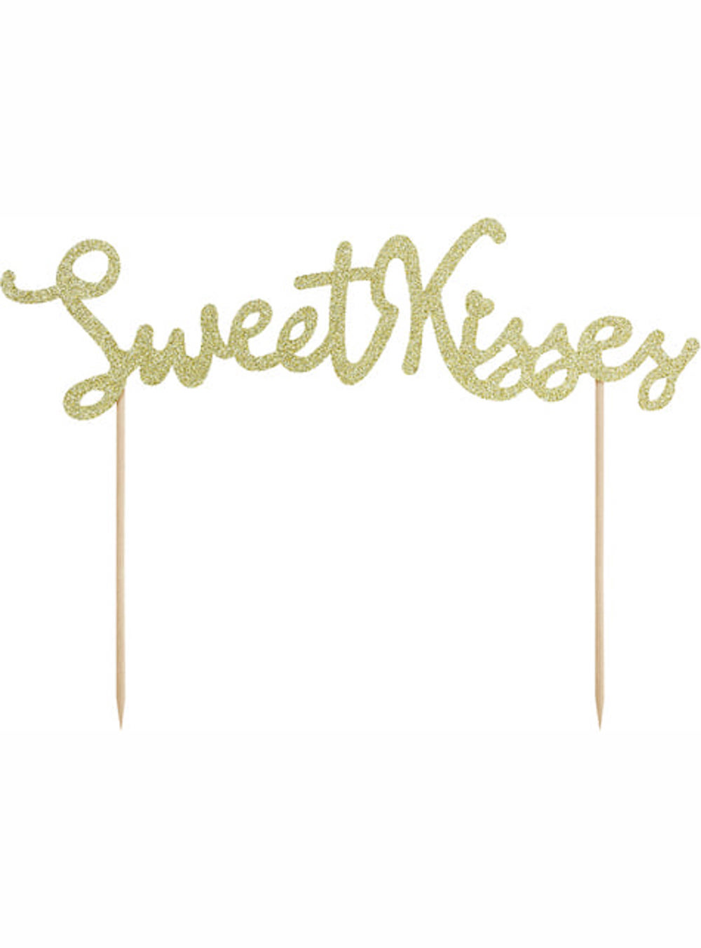 Cake Topper Sweet Love - Sweet Kisses - 250mm gold glitzer
