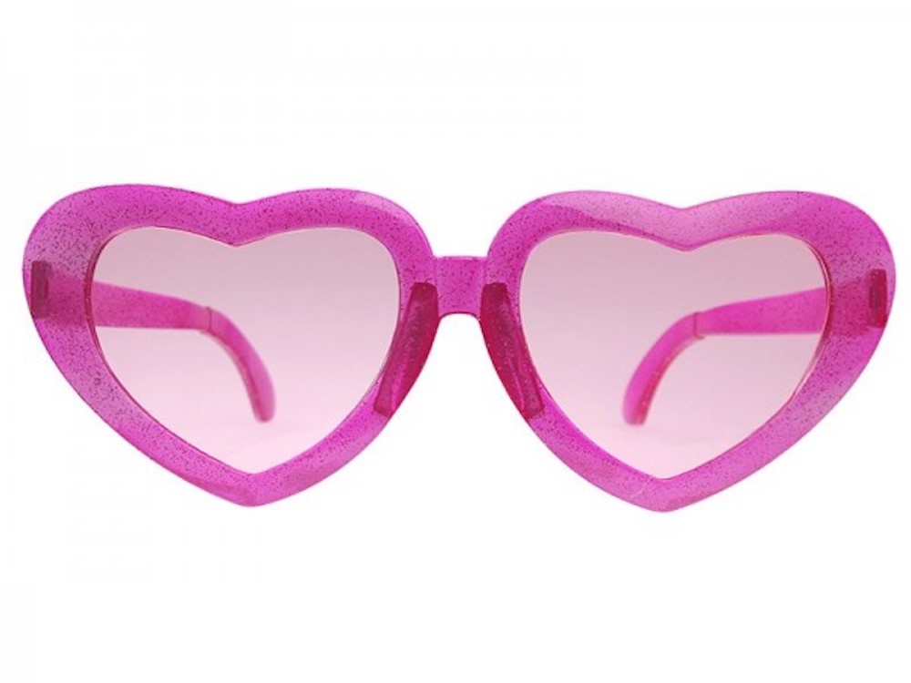 Partybrille Maxi Herz Pink glänzend 8 x 23 cm  1 Stck.