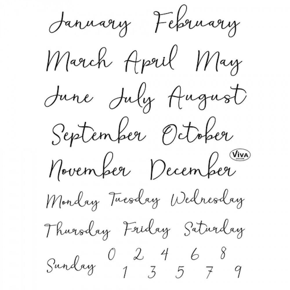 Clear stamp Silikonstempel - 14 x 18 cm - Bujo Kalender Monate