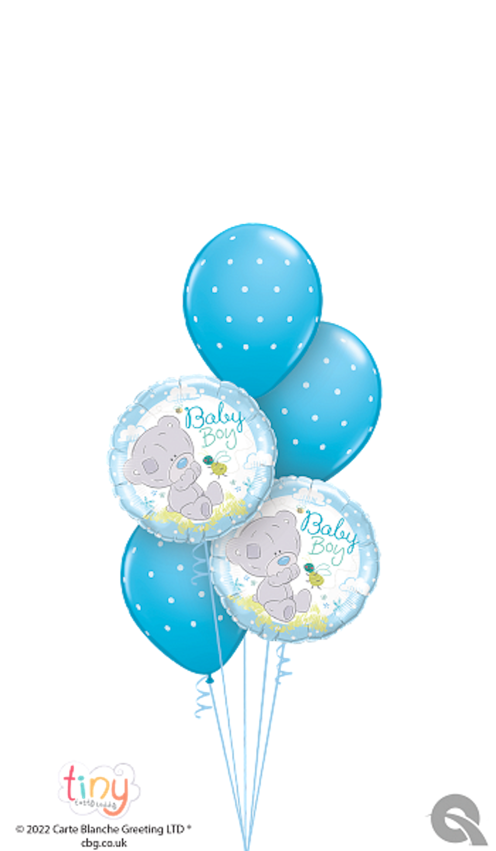 Folienballon rund - Baby Boy Teddybär - 46cm