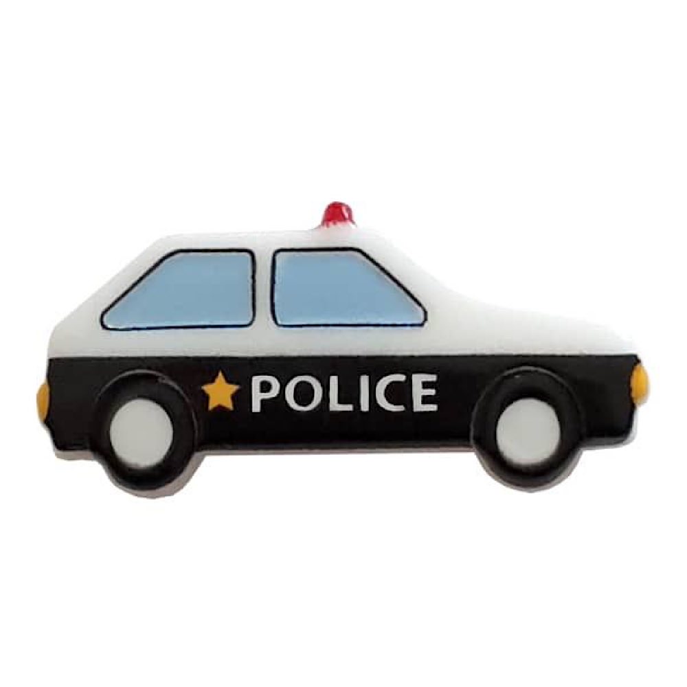 Polizeiauto mit Öse - Größe: 25mm - Farbe: white