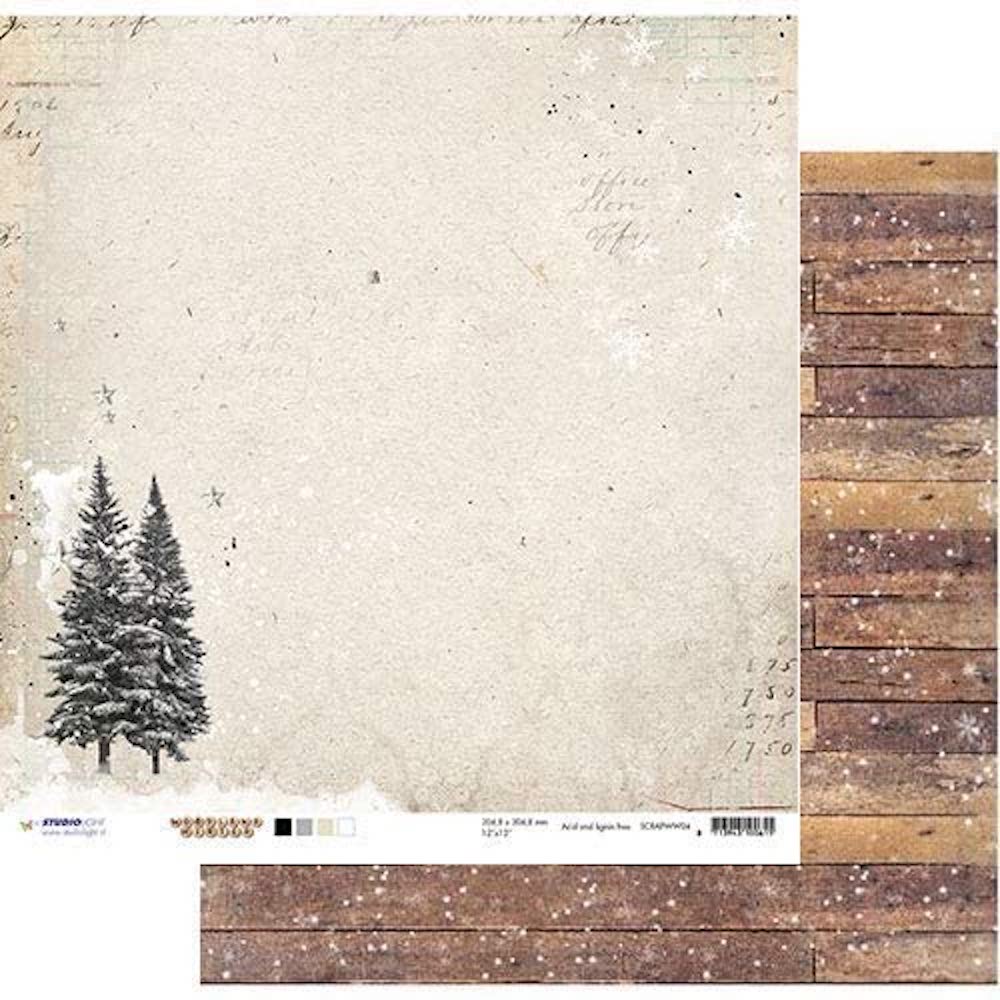 Scrapbook-Papier Doppelseitiges Papier, 30,5 x 30,5 cm, Wald Winter Holz