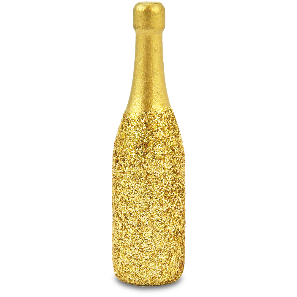Glitzer-Sektflasche 1 Stück -gold-glitter- 8x1,8cm