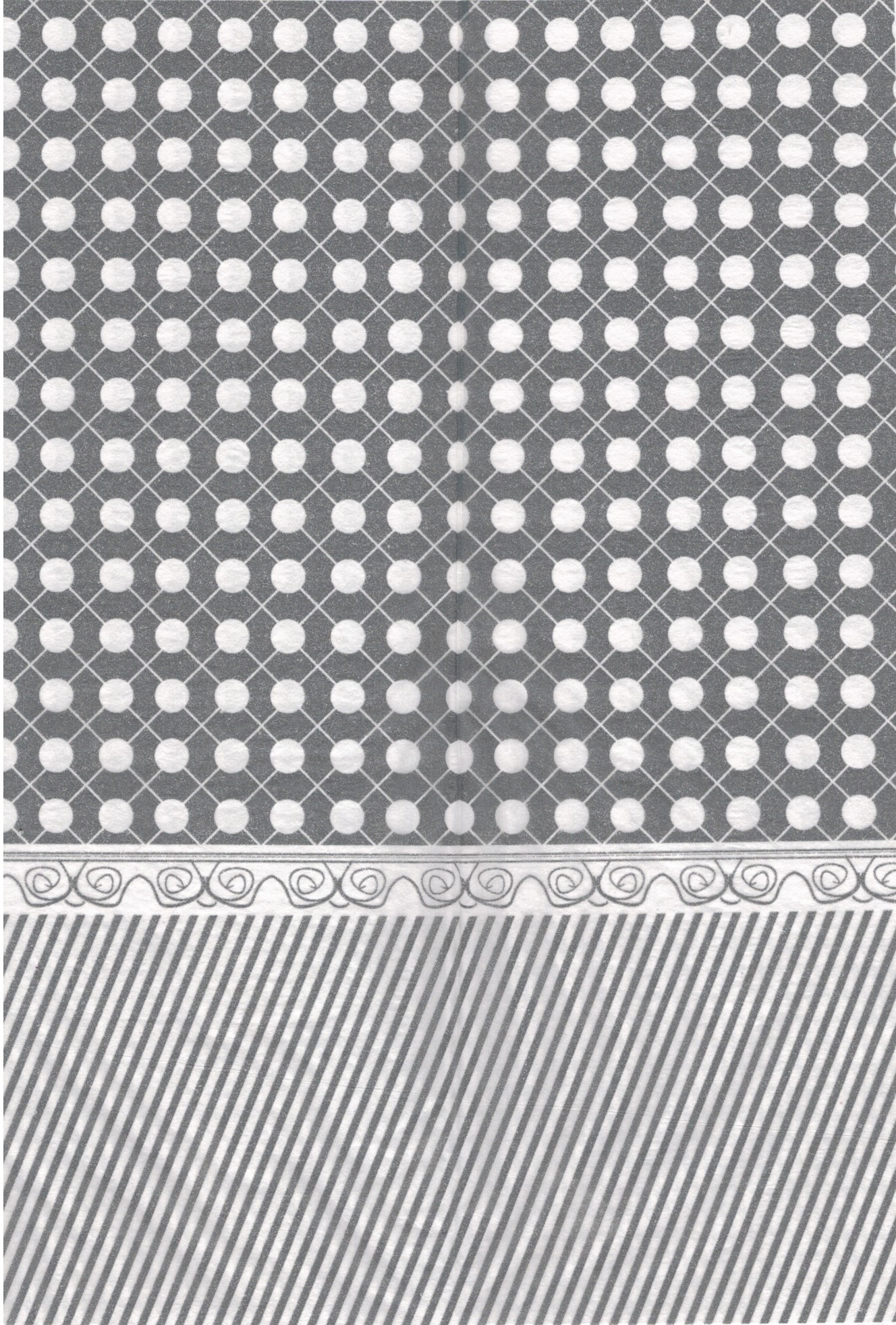 Découpage-Papier, 25x35 cm, 17 g, weiße Pünktchen & hellgraue Streifen, 1 Blatt
