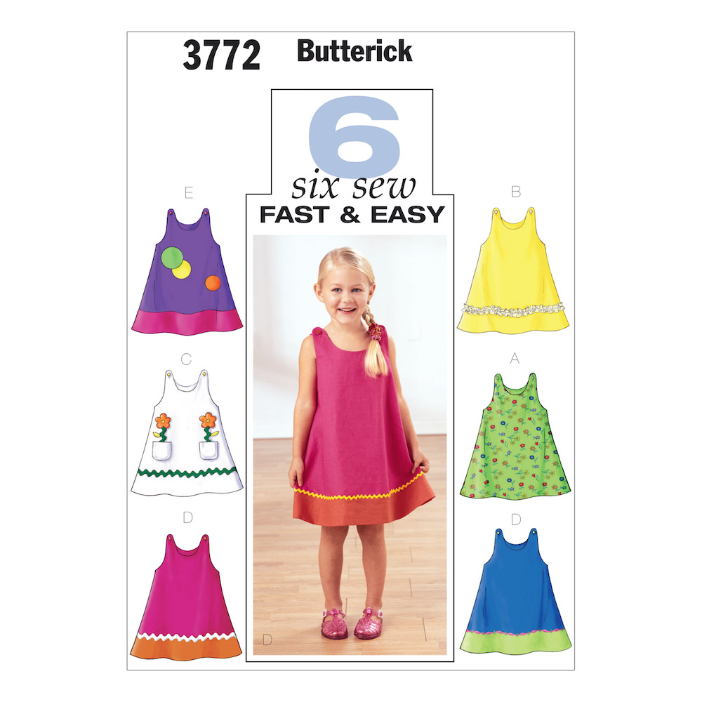 Butterick® Papierschnittmuster Mädchen Easy Kleid B3772
