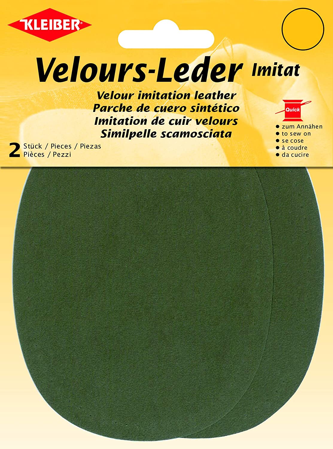 Velours-Leder-Imitat Flecken, beidseitig verwendbar, 15 cm x 10 cm