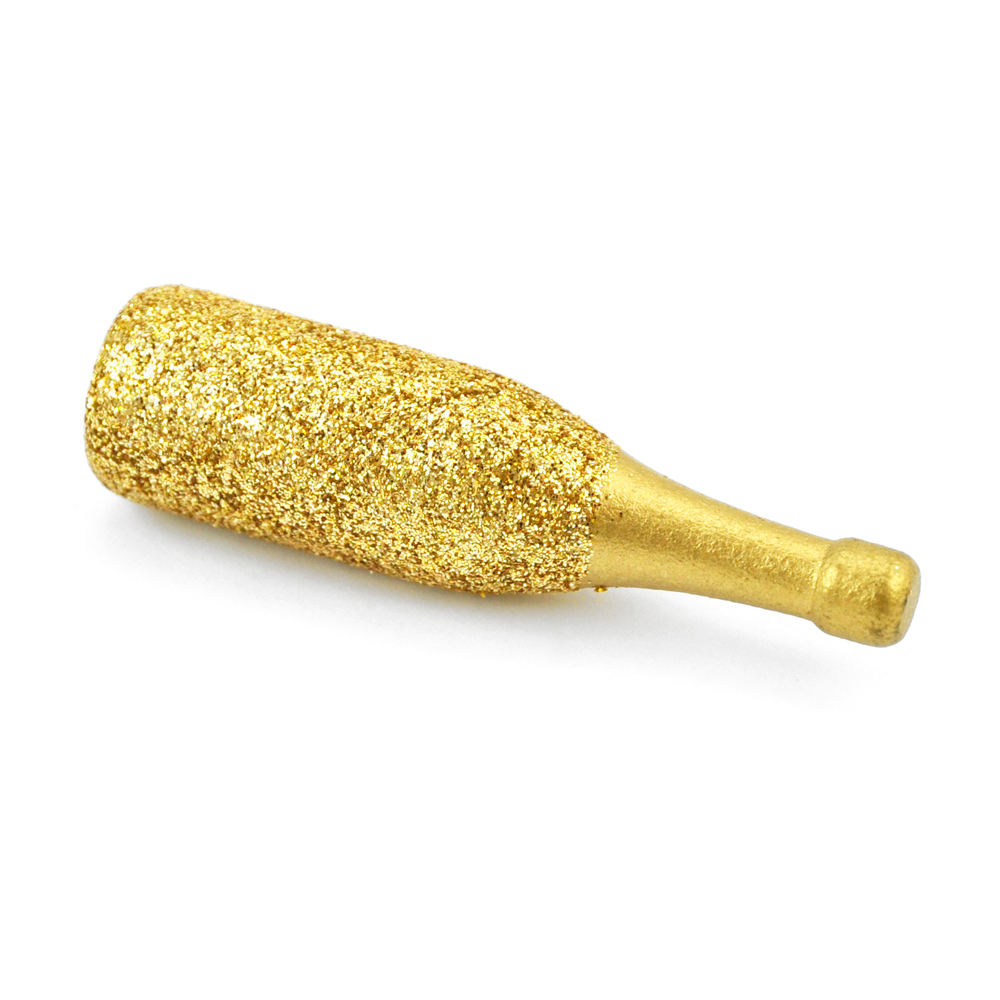 Glitzer-Sektflasche 1 Stück -gold-glitter- 8x1,8cm