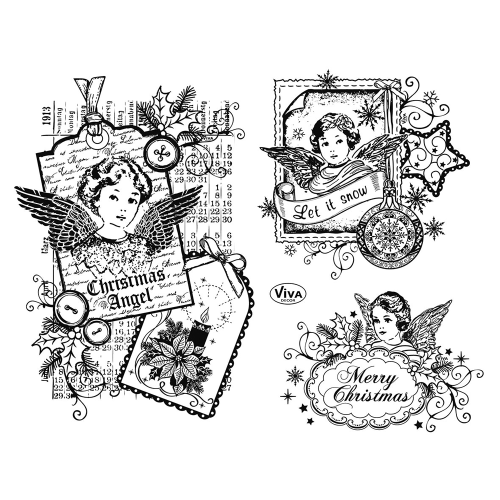 Clear stamp Silikonstempel - 14 x 18 cm - Weihnachtsengel