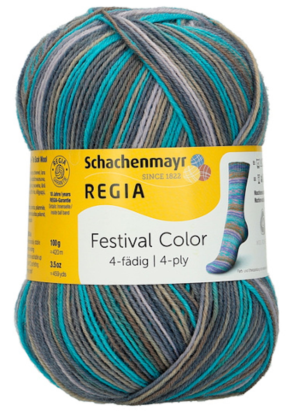 Sockenwolle Regia Festival Color - 4-fädig, 420m/100g, Col.02885