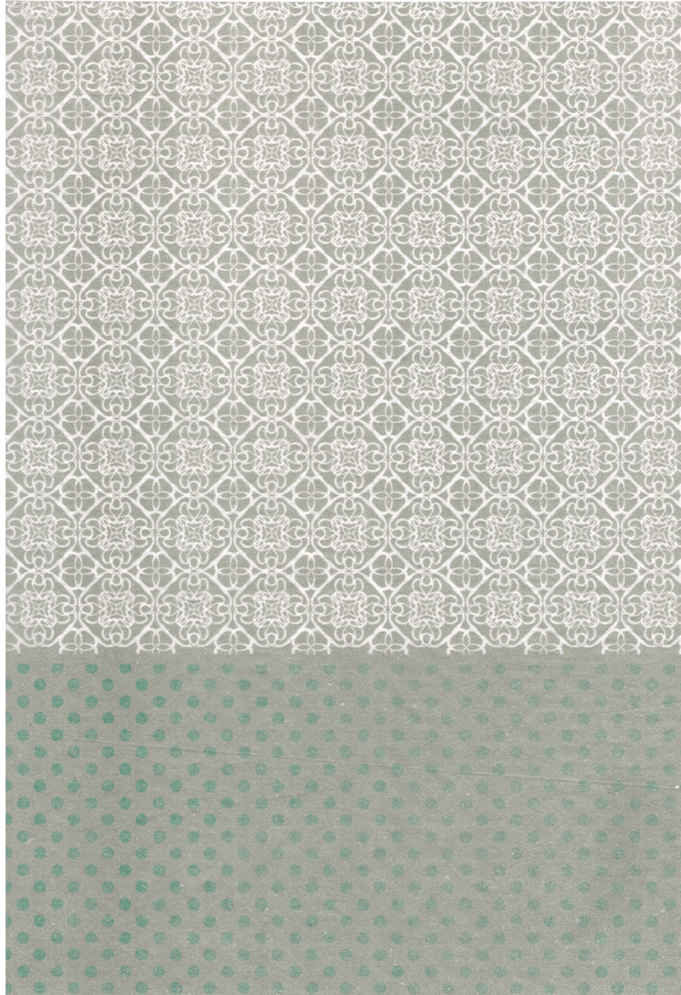 Découpage-Papier, 25x35 cm, 17 g, Muster grau mit grünen Pünktchen, 1 Blatt