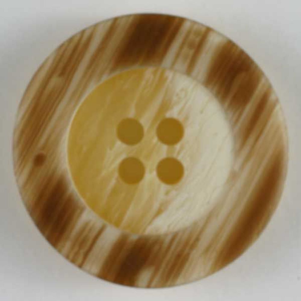 Kunststoffknopf mit auffallend schöner Marmorierung und breitem Rand, 4 Loch, 1 Stück