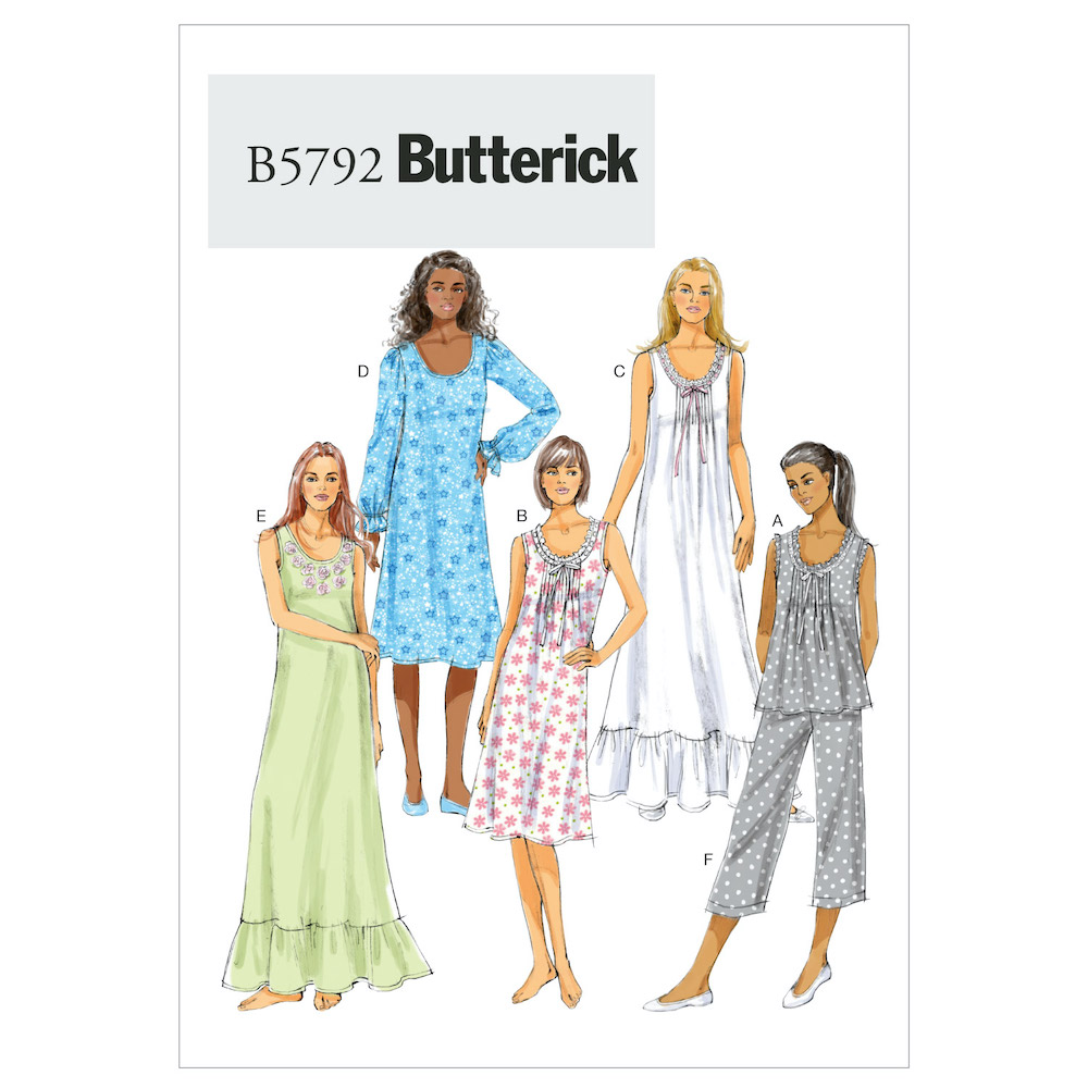 Butterick® Papierschnittmuster Nachtwäsche Damen B5792