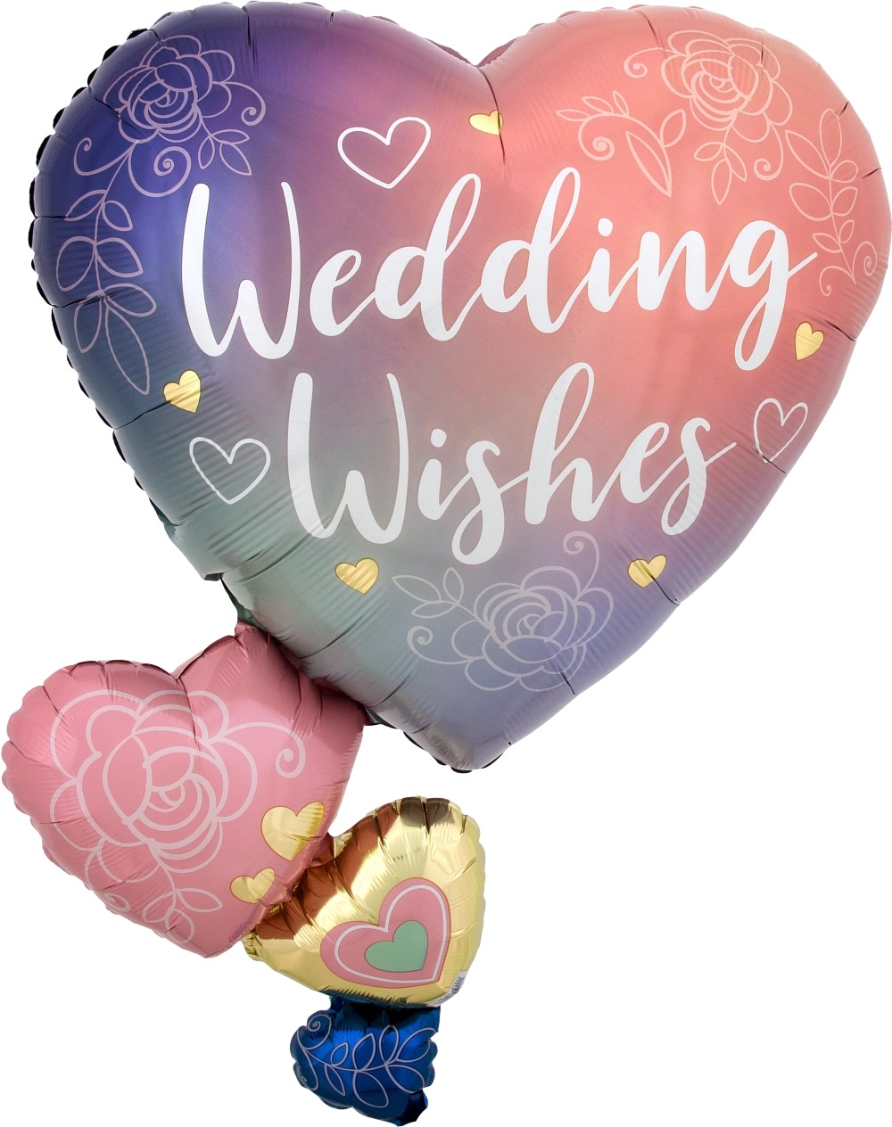 Folienballon Wedding Wishes - 76cm, 1 Stück