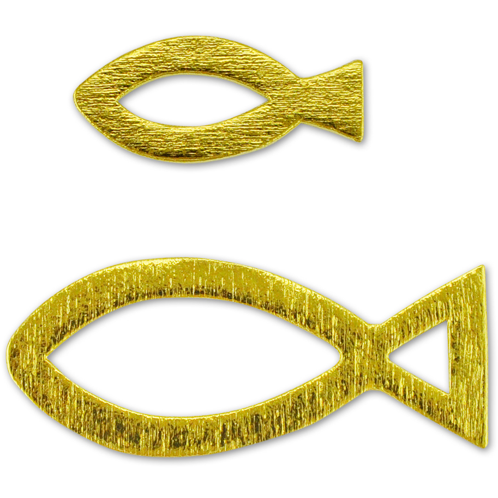 Streuteile Fische christliche Form, 24 Stck. gold/silber