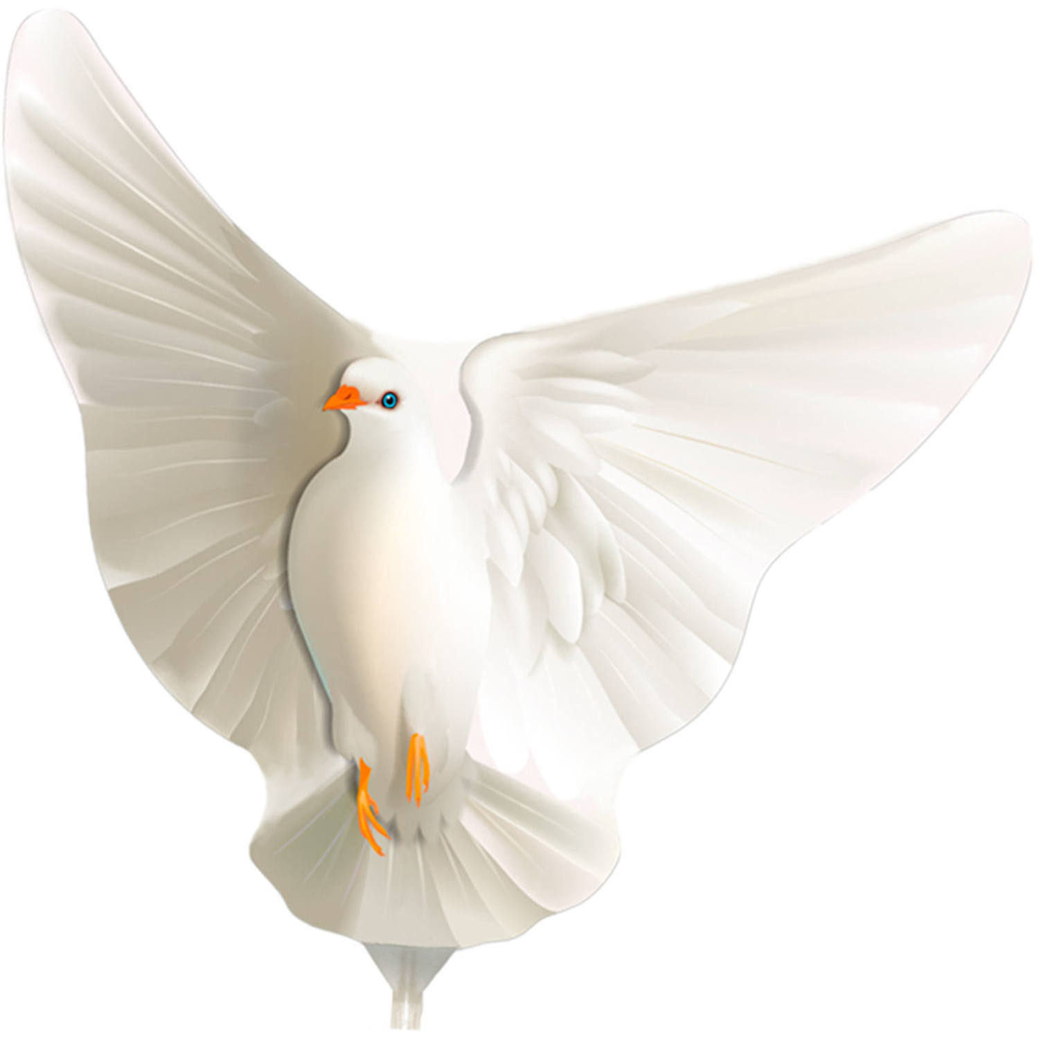 Mini-Figurballon weiße Taube - 31x32cm