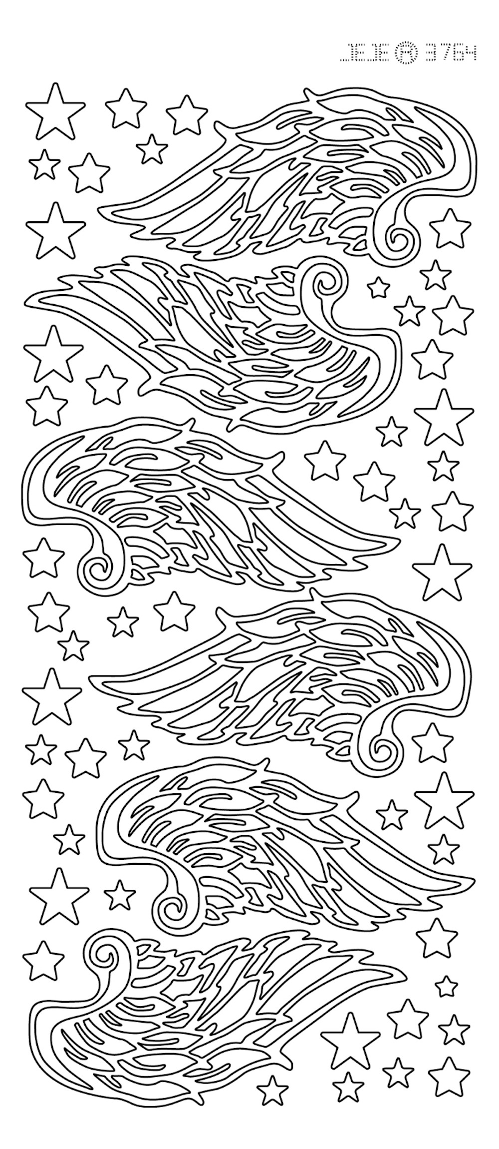 Konturensticker Sticker, Flügel, weiß, 10x23cm, 1 Bogen