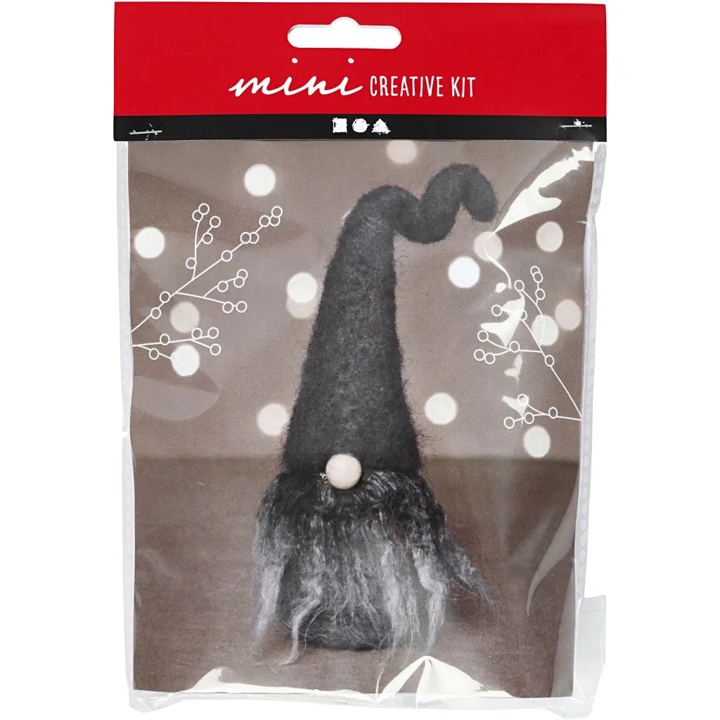 Mini Kreativset, Weihnachtswichtel, 13 cm, Grau Melange