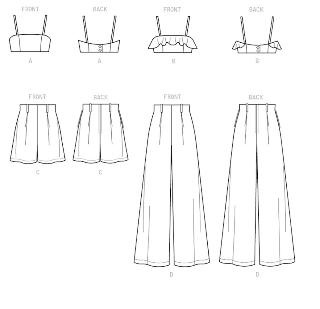 Vogue® Patterns Papierschnittmuster Tops, Shorts & Hosen V9320, Größe A5 