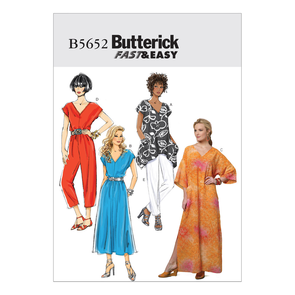 Butterick® Papierschnittmuster Easy Tunika/Kleid/Jumpsuit Damen B5652