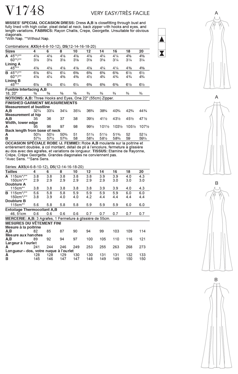 Vogue® Patterns Papierschnittmuster Damen - Kleid - V1748