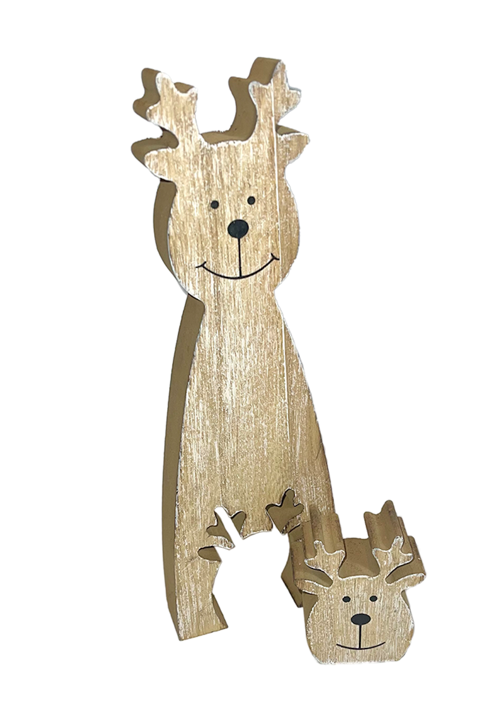 Holzfigur, Rentier, gelasert, 24cm