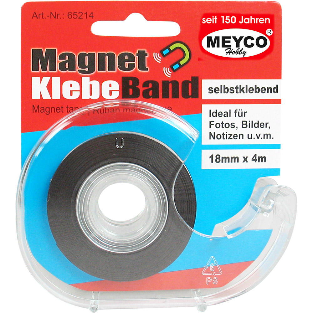 Magnetband selbstklebend 18mm - 4 Meter p. Rolle / Spender