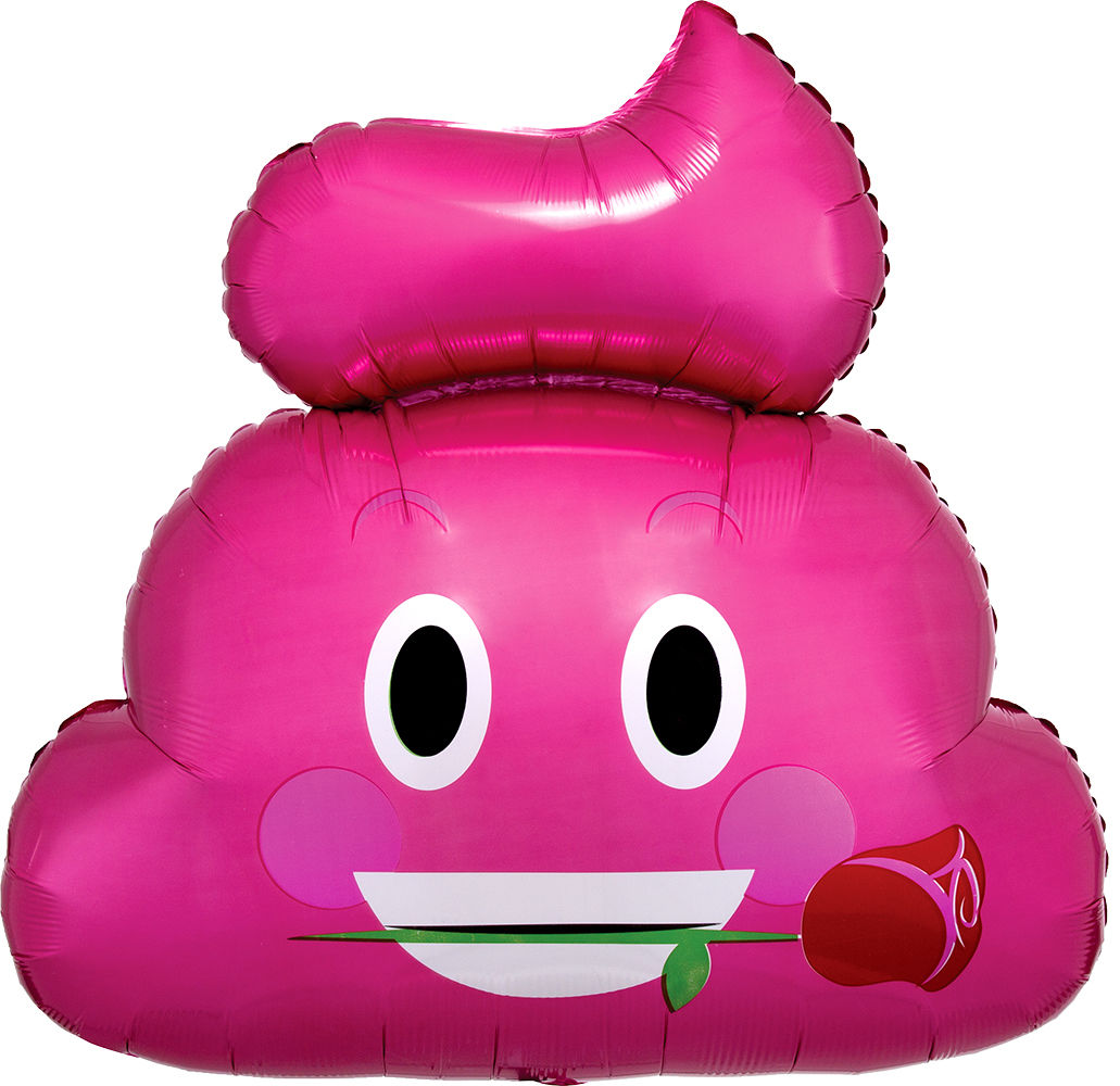 Folienballon - Pink Poop - 63x60cm