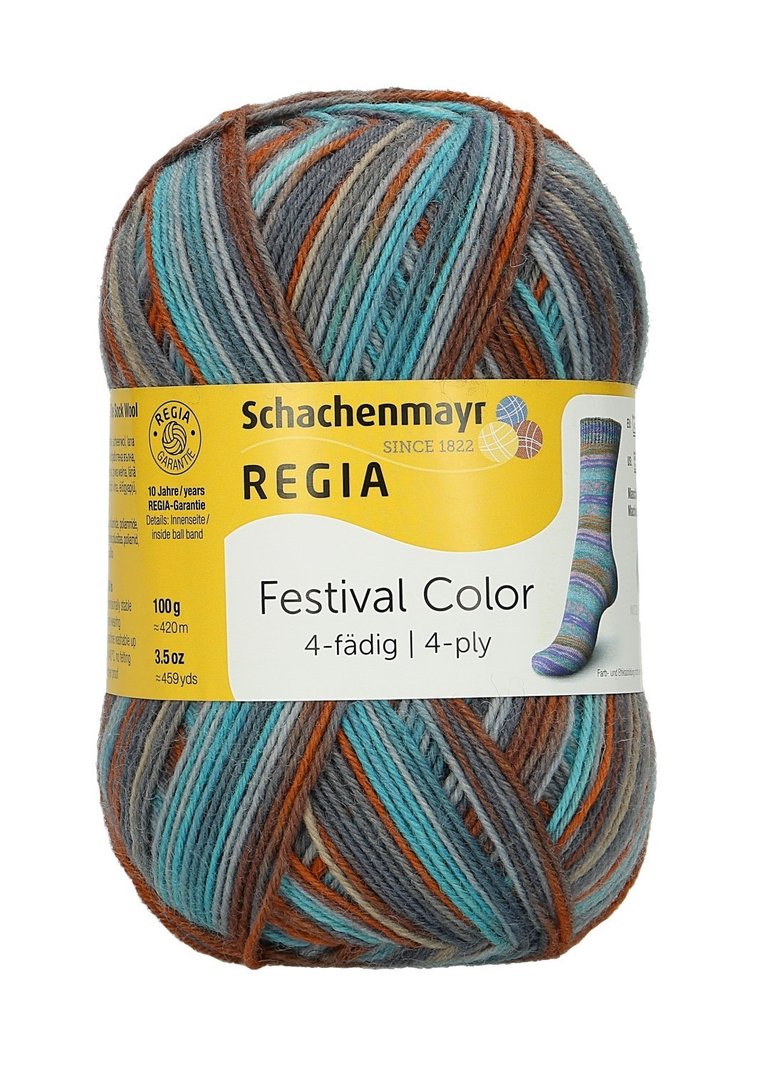 Sockenwolle Regia Festival Color - 4-fädig, 420m/100g, Col.02886