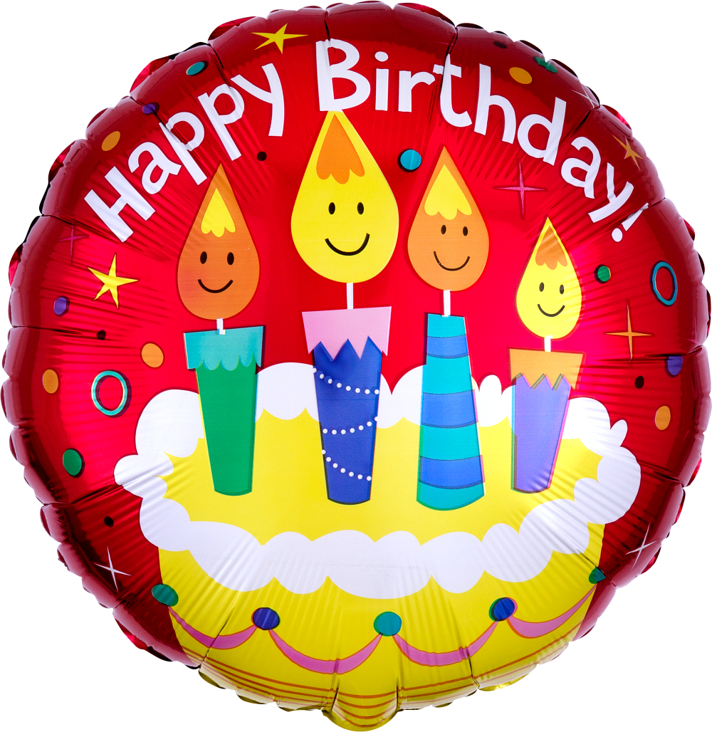 Folienballon rund - Happy Birthday Geburtstagskuchen - 43cm
