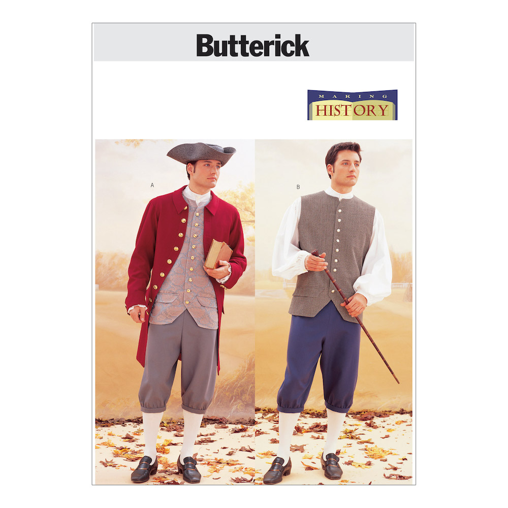 Butterick® Papierschnittmuster History Jacke/Hose/Weste/Hemd/Hut Herren B3072