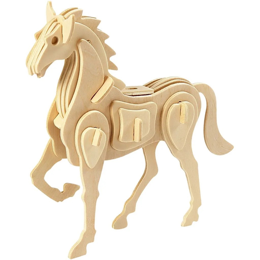  3D-Figuren zum Zusammensetzen, Pferd, Größe 18x4,5x16 cm, 1 Stk 