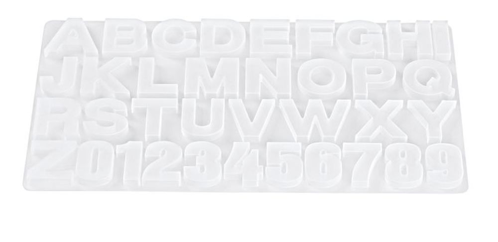 Silikon Giessform Buchstaben Zahlen ca. 4 cm 