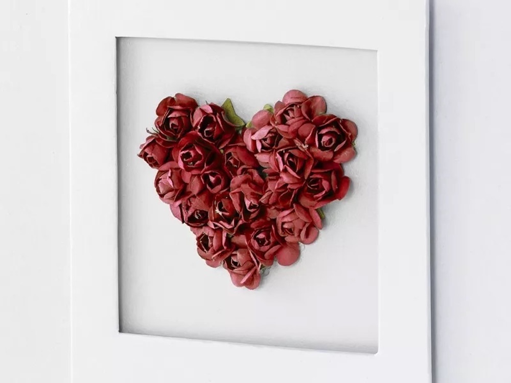 Gästebuch Herz, rote Rosen, 20,5cm, 22 Seiten