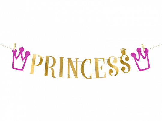 Princess Banner, Pink Glitter, 90cm, 1 Stück
