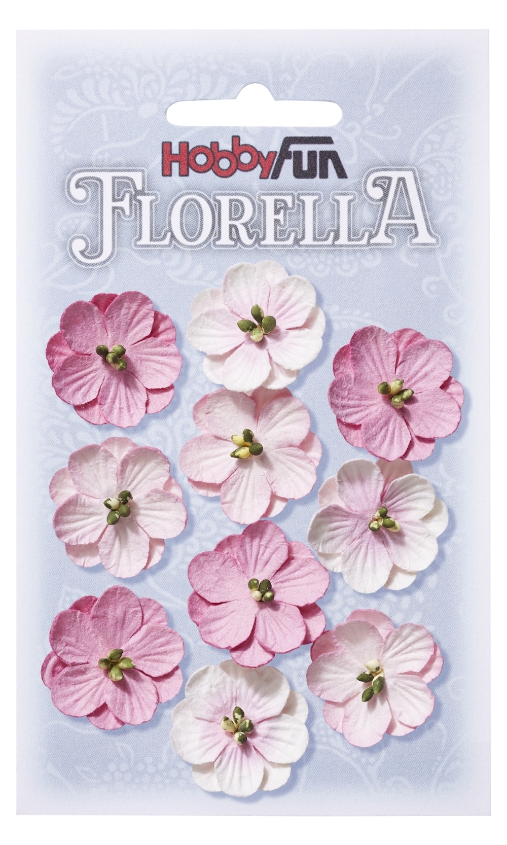 FLORELLA-Blüten aus Maulbeer-Papier, 2,5 cm, rose, Btl. à 10 St. 