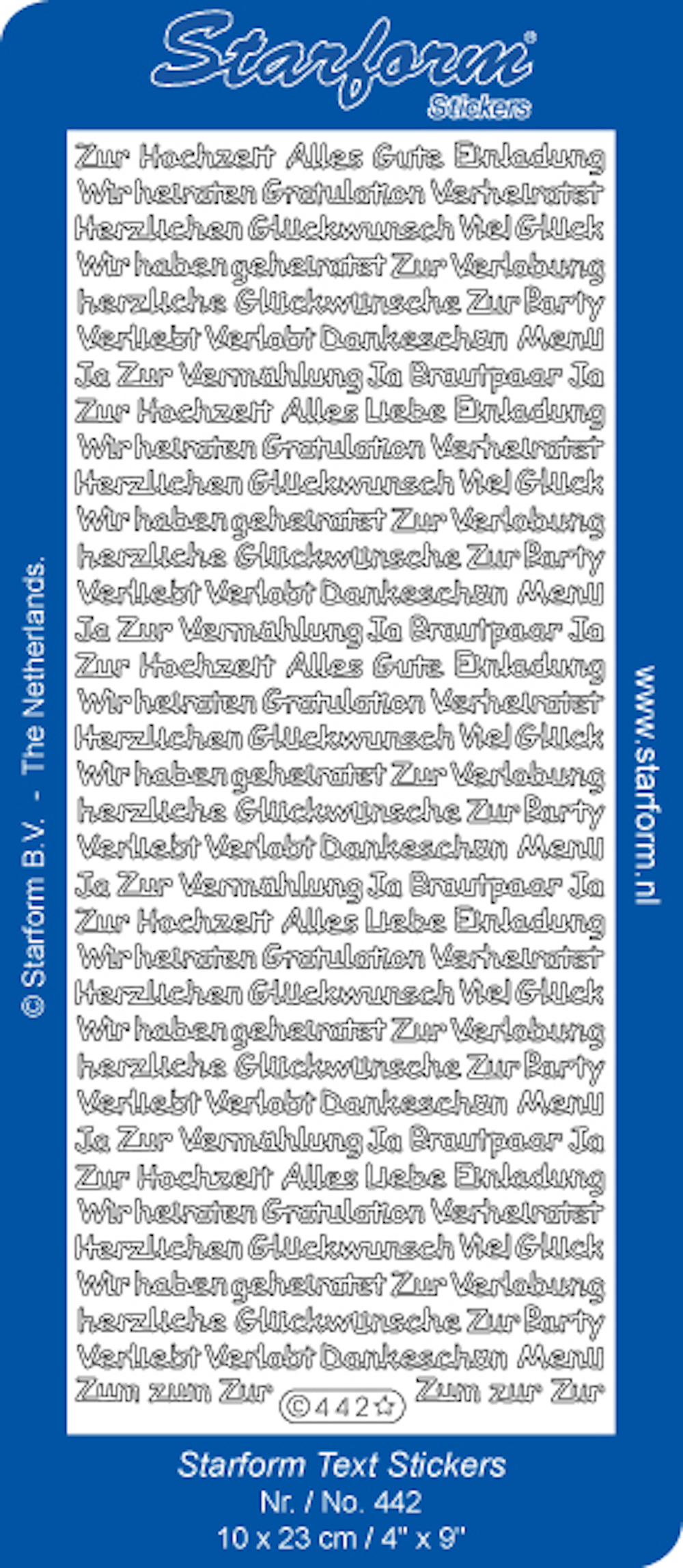 Konturensticker Sticker- Schriften Hochzeit klein 442