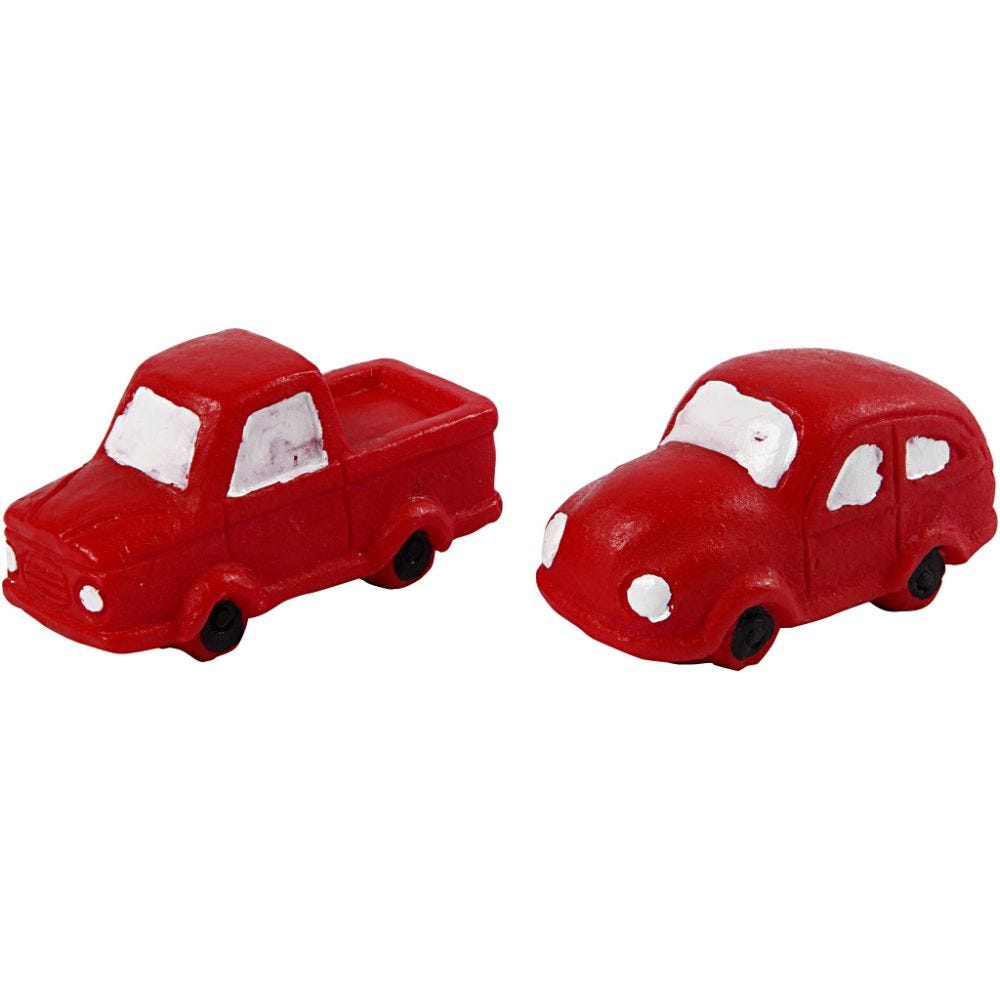 Miniatur-Figuren, Auto, 20 mm, Rot, 2 Stk