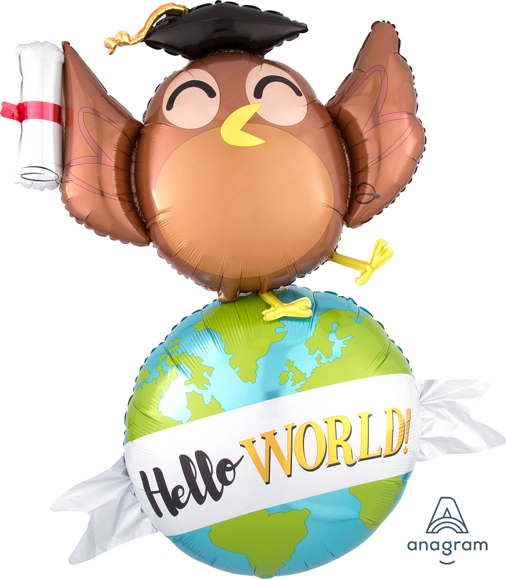 Folienballon XXL - Hello World Eule - 106xm