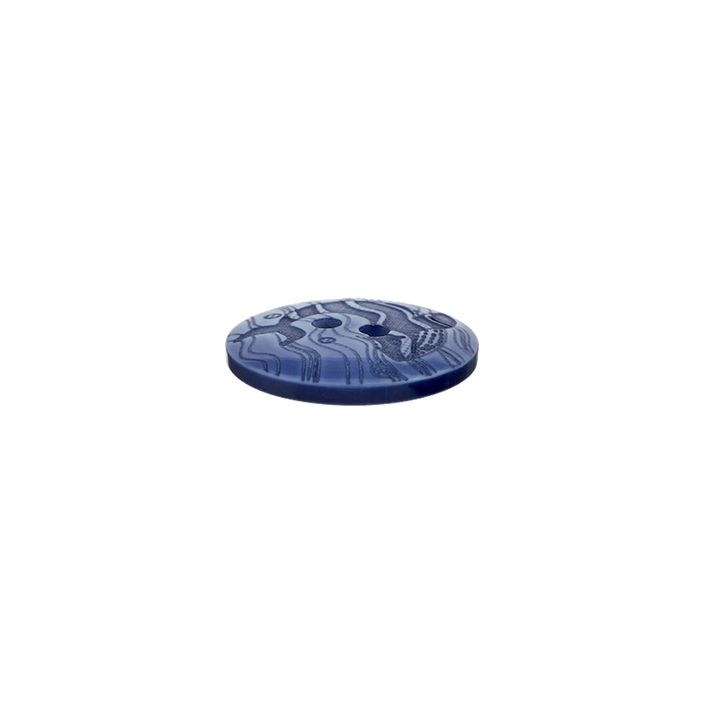 Polyesterknopf 2-Loch, Wal  18 mm, 1 Stück