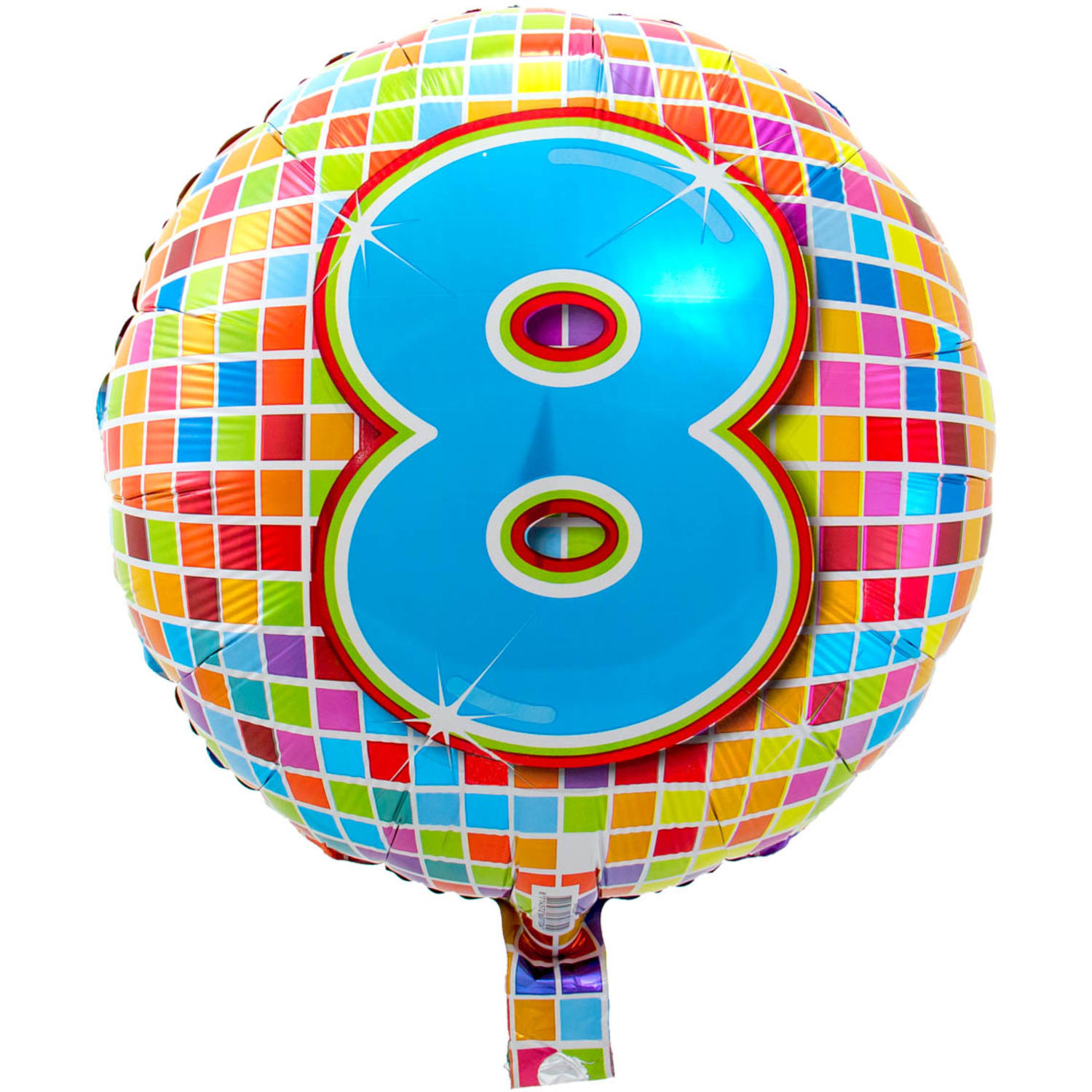 Folienballon rund - Zahl 8 Blocks (Unverpackt)