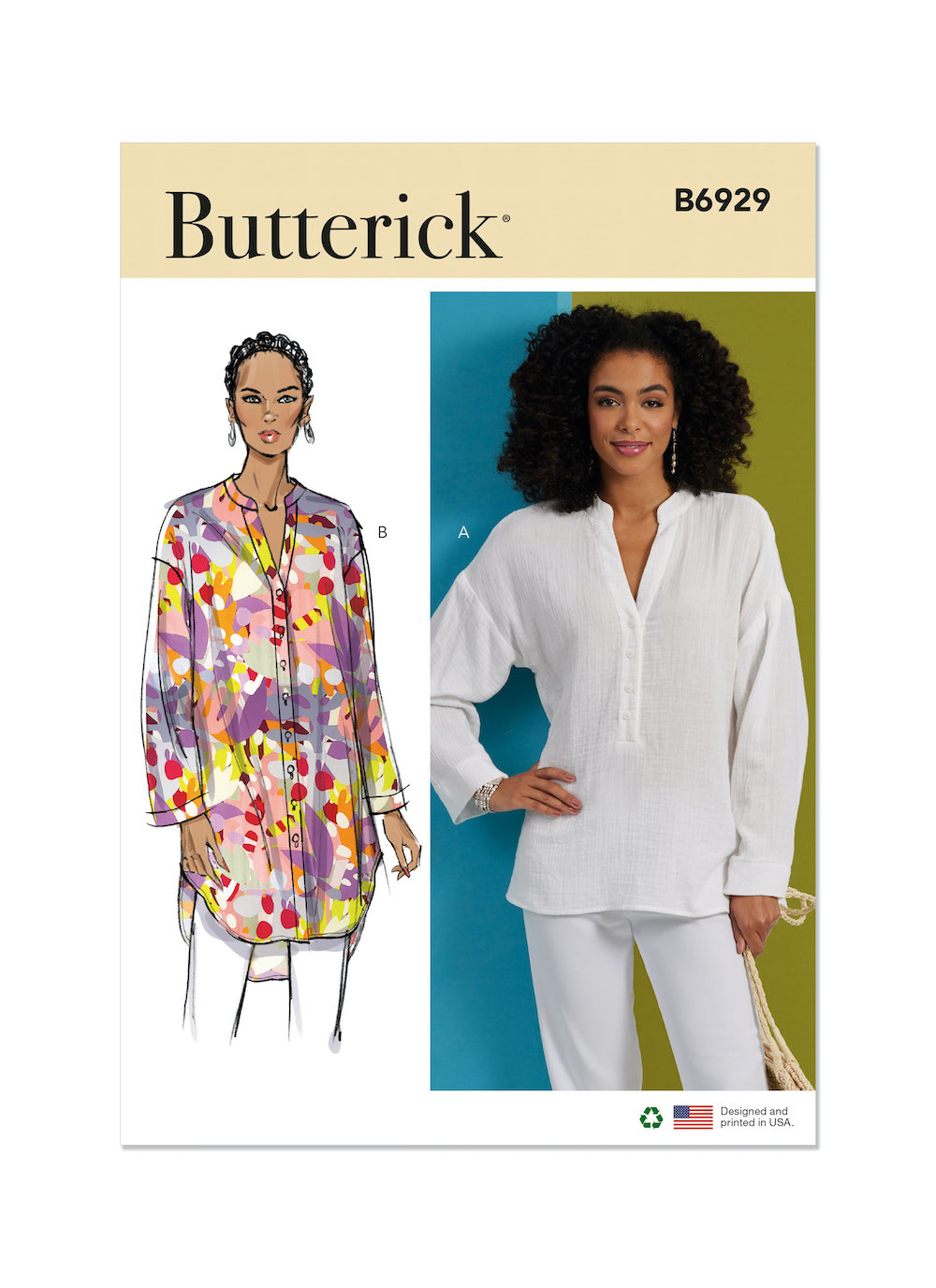Butterick® Papierschnittmuster Bluse/Tunika Damen B6929