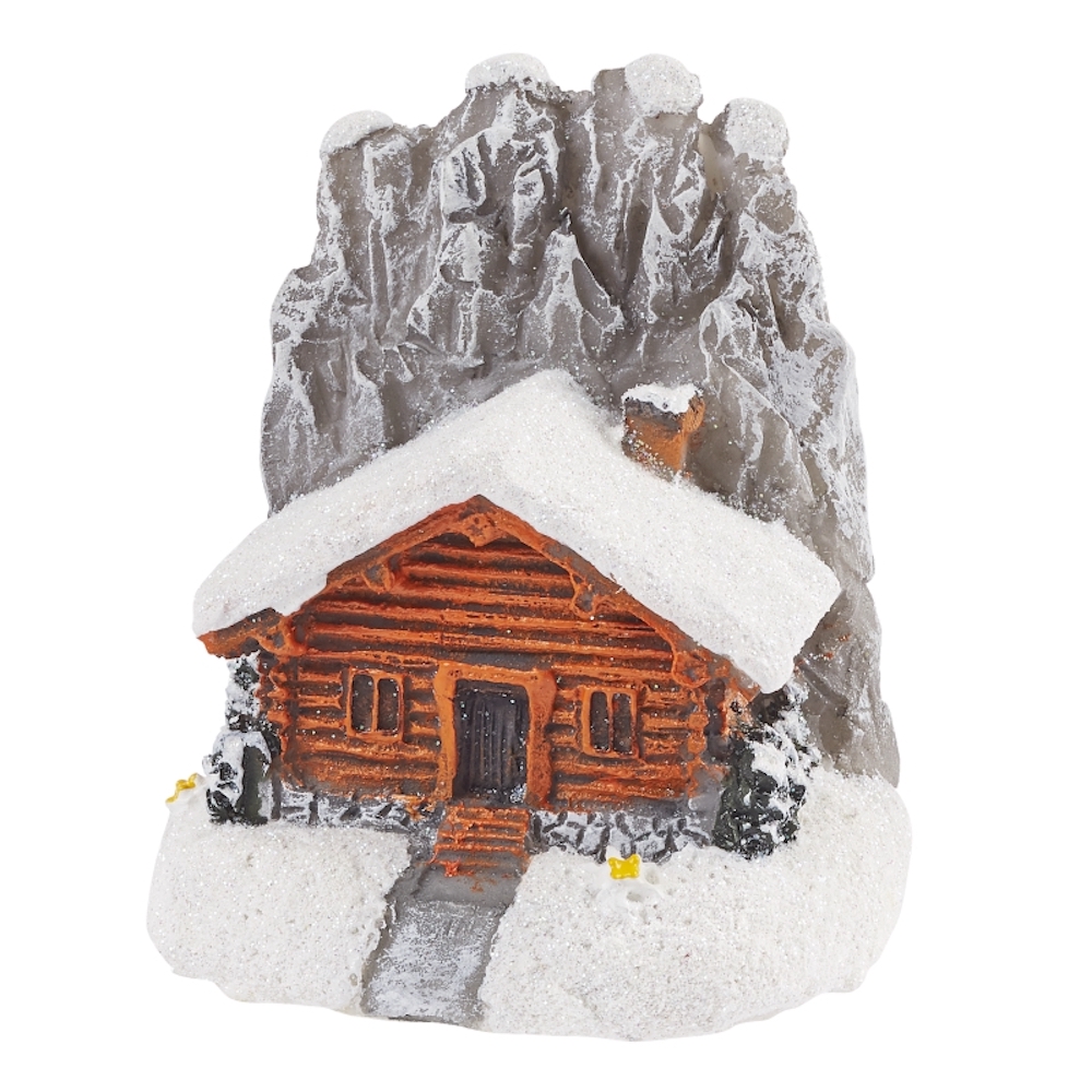 Berghütte winterlich, ca. 4cm, Polyresinfigur