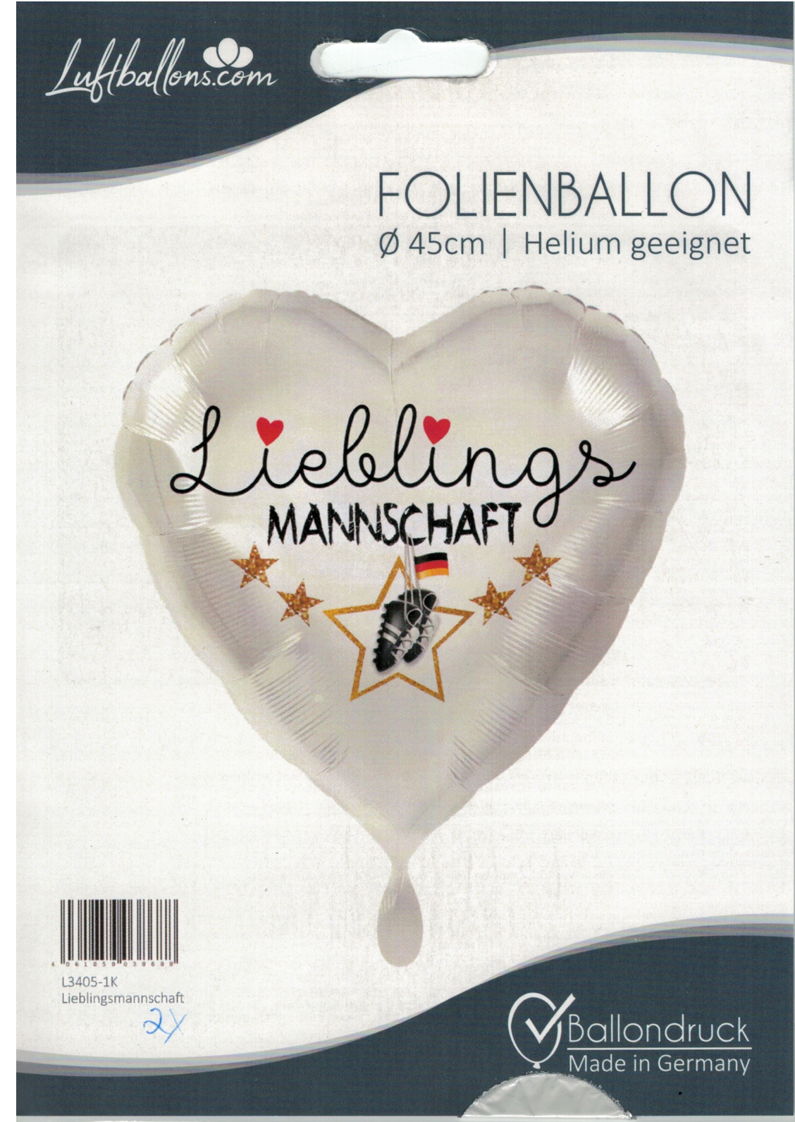 Folienballon Herz - Lieblingsmannschaft - 45cm