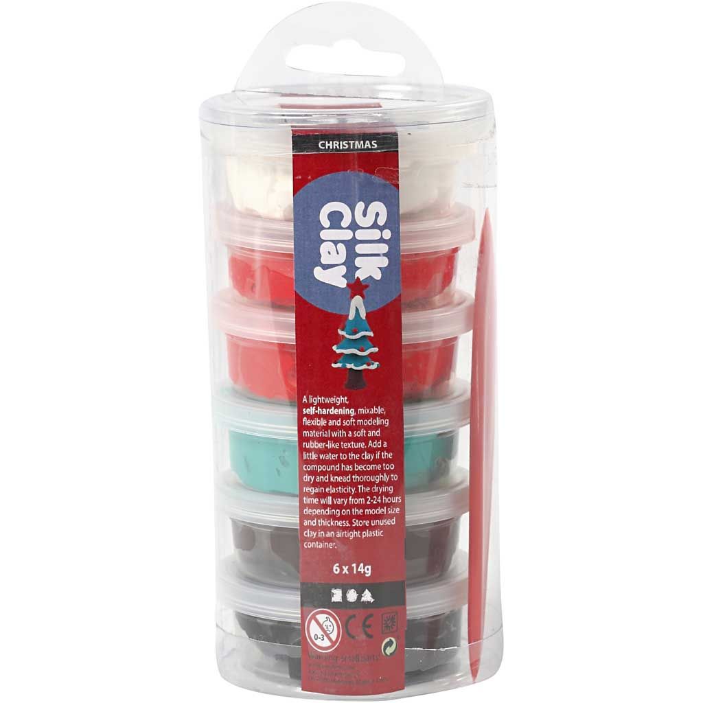 Silk Clay®, Weihnachtsfarben, 6x14 g/ 1 Pck.