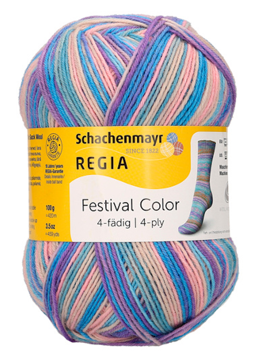 Sockenwolle Regia Festival Color - 4-fädig, 420m/100g, Col.02876